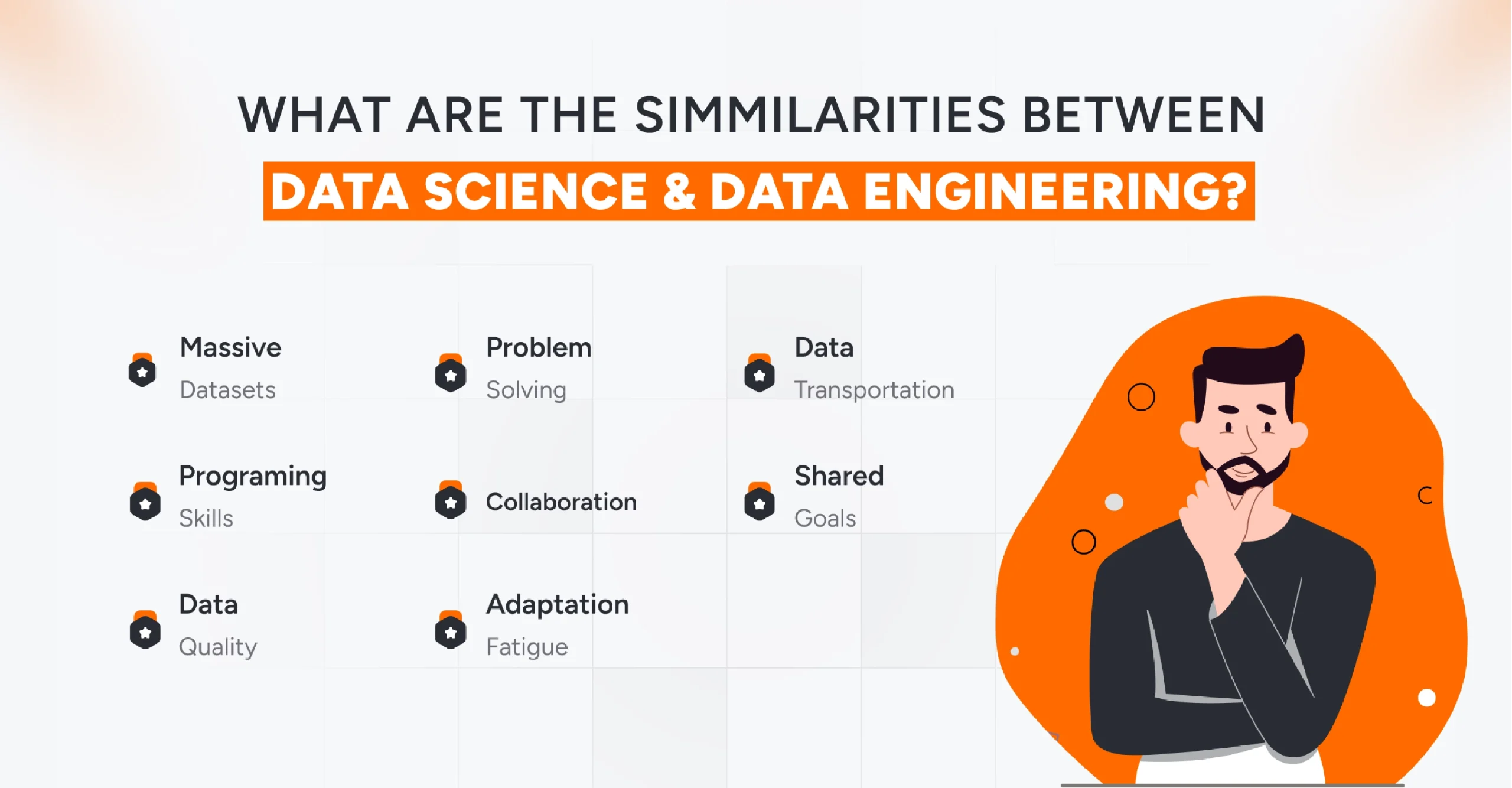 Comparison chart highlighting similarities between data science and data engineering
