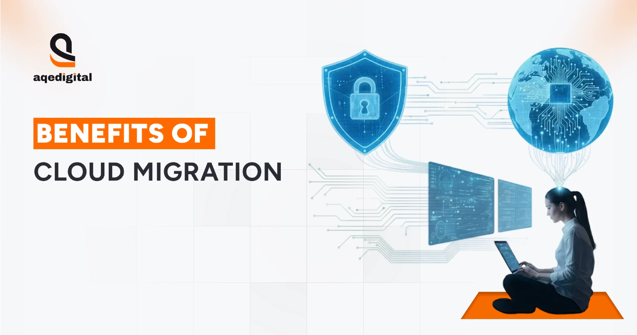 Key benefits of cloud migration such as cost efficiency, scalability, security, and improved business agility