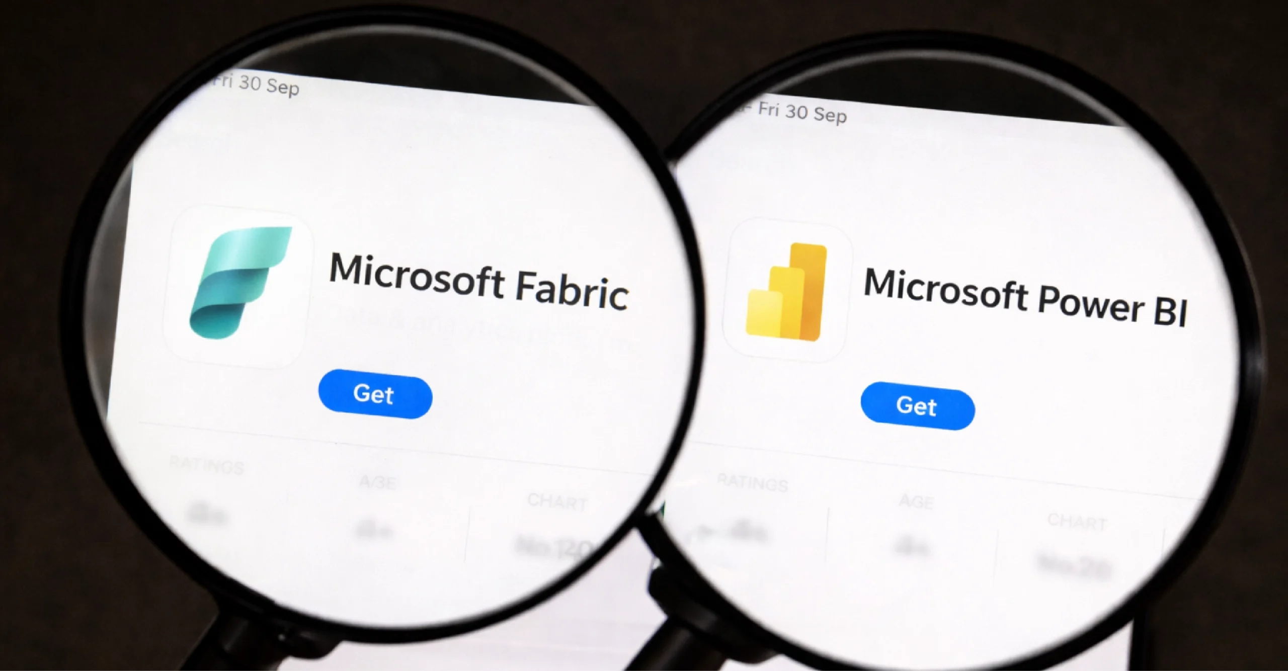 Side-by-side view of Microsoft Fabric and Power BI features and capabilities